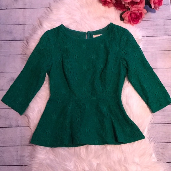 Anthropologie Tops - Anthropologie Moulinette Soeurs Lace Peplum Blouse